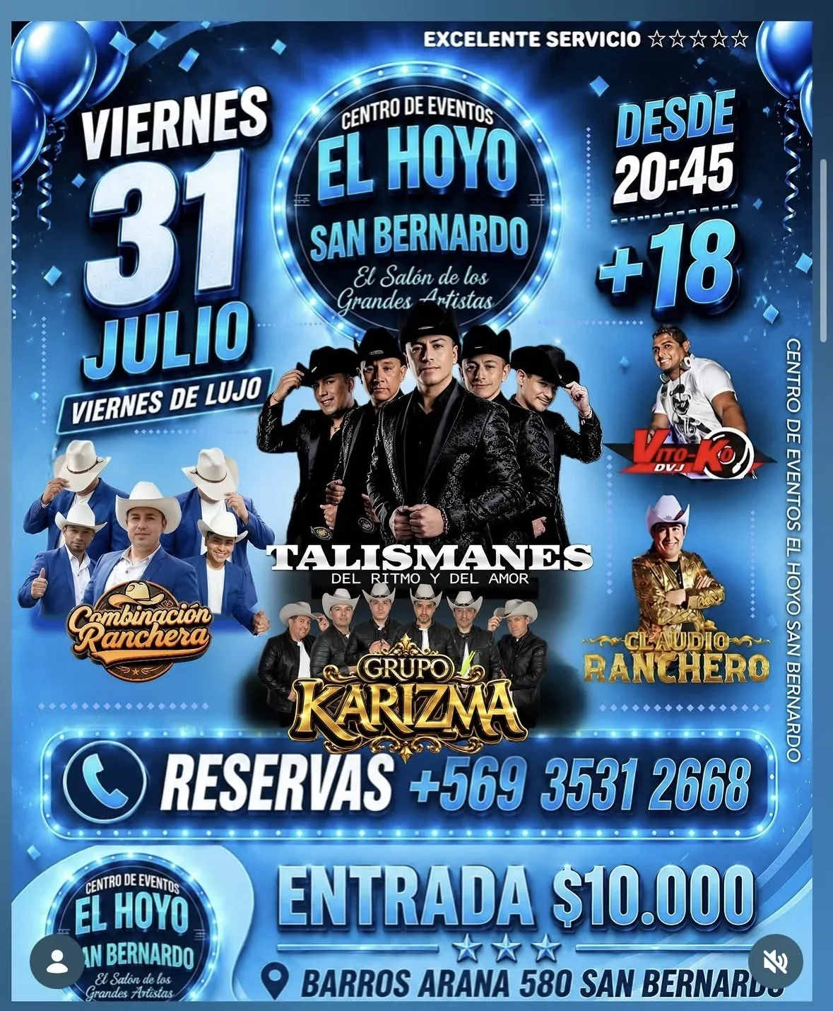 Flyer oficial de El Hoyo - Viernes 31 de Julio 2026