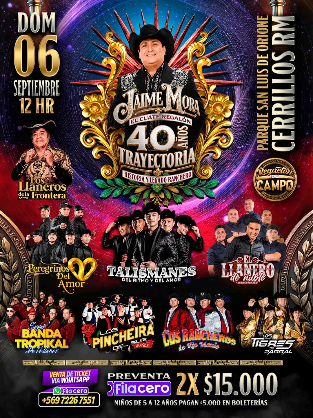 Flyer oficial de Jaime Mora: 40 Años de trayectoria